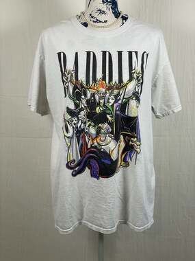 Disney Baddies Villains Graphic White T-Shirt Large